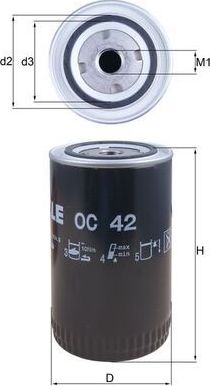 Масляный фильтр Mahle. Артикул OC 42