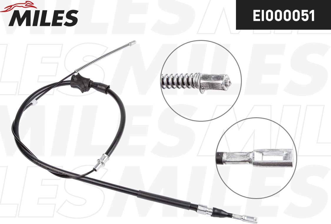 Трос ручника (тросик ручного тормоза) Miles. Артикул EI000051