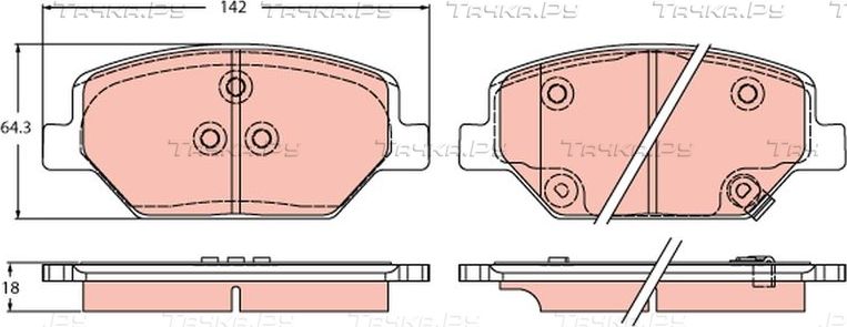 Тормозные колодки TRW. Артикул GDB2185