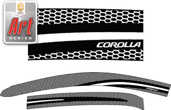 Дефлекторы СА Пластик для окон (Серия Art черная) Toyota Corolla E180/E170 седан 2013-2019. Артикул 2010031508817