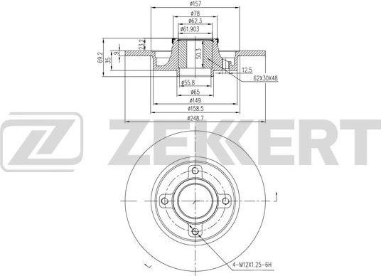 Тормозной диск Zekkert. Артикул BS-5989BZ