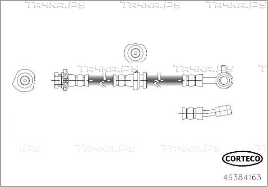 Тормозной шланг Corteco передний правый для Nissan Cube Z12 2010-2026. Артикул 49384163