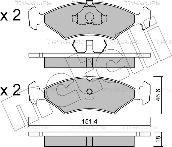 Тормозные колодки Metelli передние для Ford Fiesta II 1984-1995. Артикул 22-0029-0