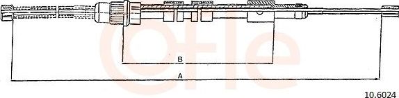 Трос ручника (тросик ручного тормоза) Cofle задний правый для Peugeot 306 1993-2002. Артикул 10.6024