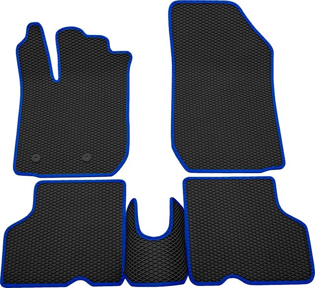 Коврики Rezkon EVA для салона Renault Kaptur 2016-2026 Синий кант. Артикул 9029035103