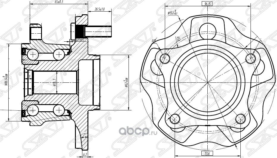 Ступичный узел RR LEXUS RX 270350450h 08- 4WD (SAT). Артикул ST4241048060