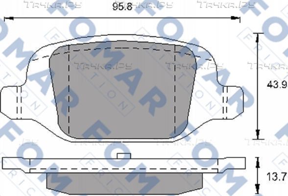 Тормозные колодки Fomar задние для Fiat Punto II 1999-2012. Артикул FO 688881