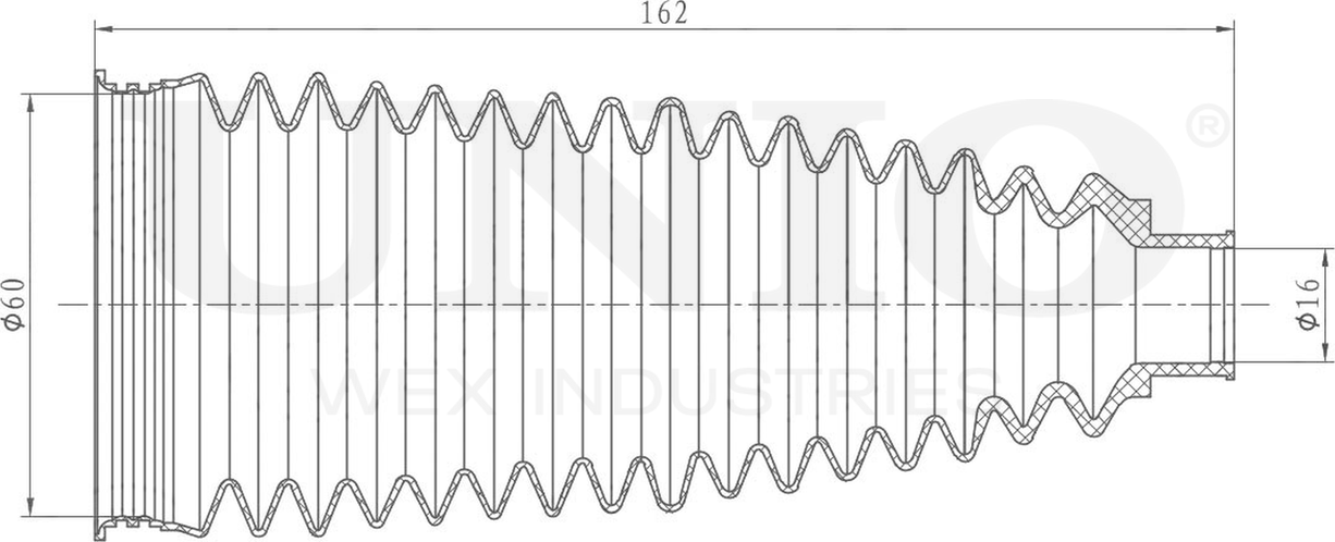Пыльник рулевой рейки, комплект (Unio). Артикул DUC-20013K