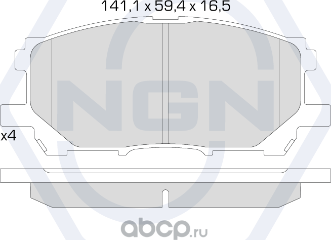 Колодки тормозные керамические, передние (NGN). Артикул 3501992
