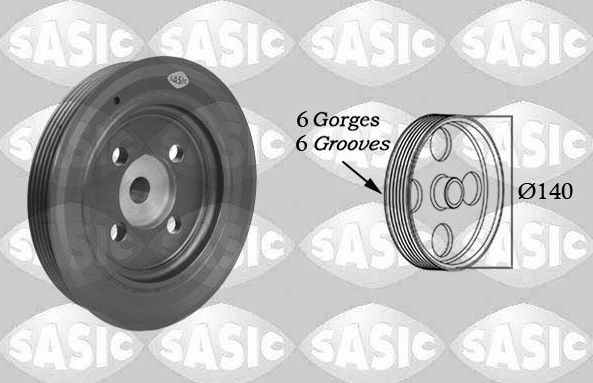 Шкив коленвала Sasic для Ford Fiesta IV 2000-2002. Артикул 2156005