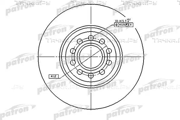 Тормозной диск Patron передний для Volkswagen Passat B5 1996-2005. Артикул PBD4262