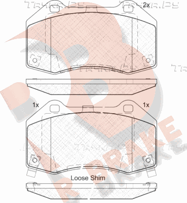 Тормозные колодки R Brake передние для Opel Corsa E 2014-2019. Артикул RB2132