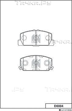 Тормозные колодки MK Kashiyama передние для Mitsubishi Space Runner II 1999-2003. Артикул D6084