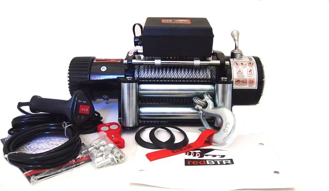 Лебёдка электрическая 12V redBTR HUNTER 12000 lbs 5448 кг (Стальной трос). Артикул 981211