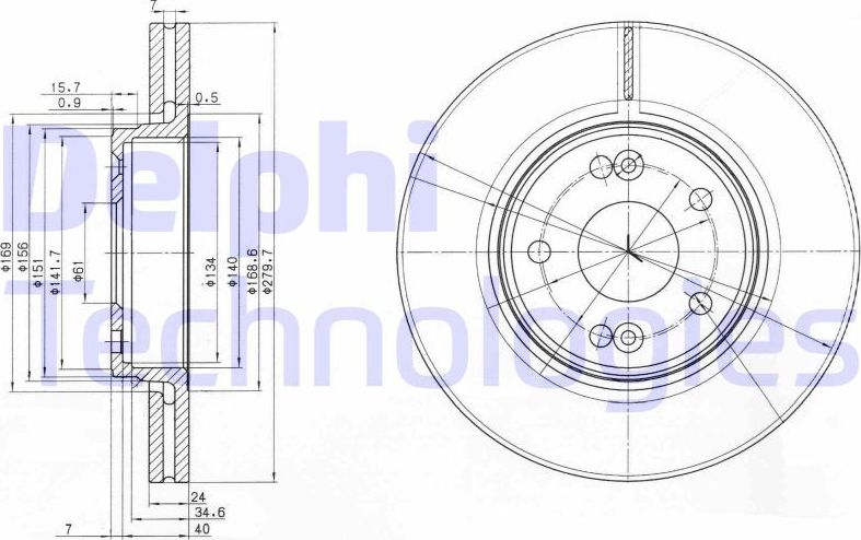 Тормозной диск Delphi. Артикул BG3733