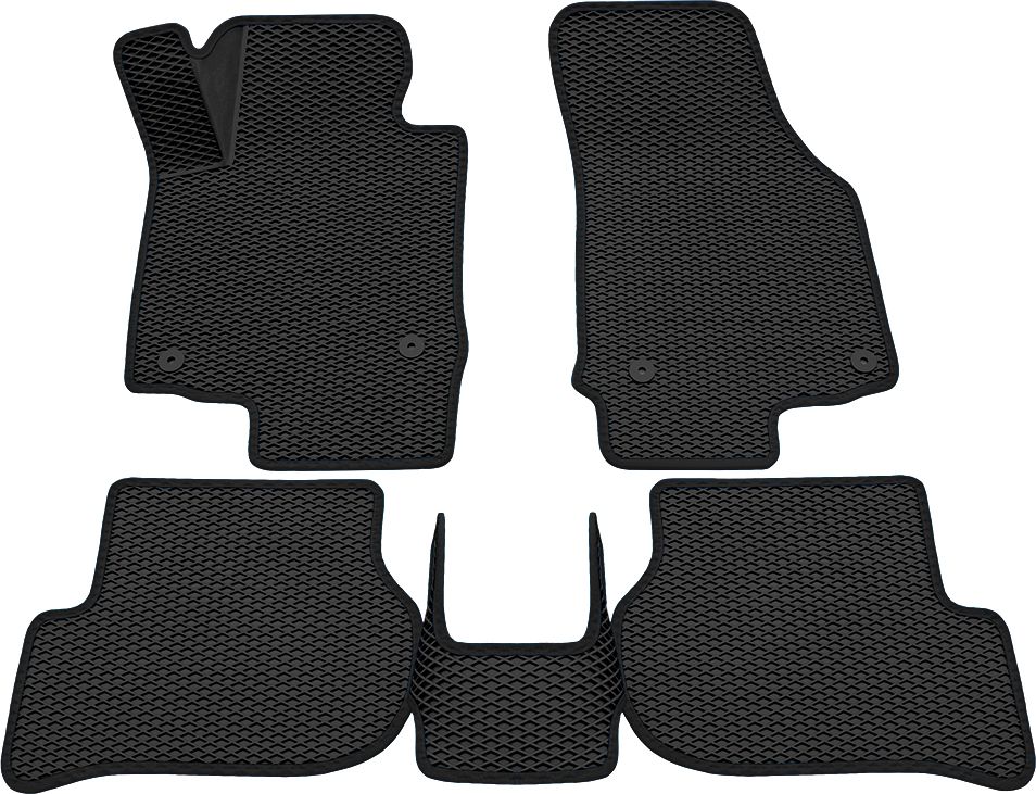 Коврики Rezkon 3D EVA ромб резиновые для салона Skoda Octavia А5 2009-2013 Черный кант. Артикул 9230010101