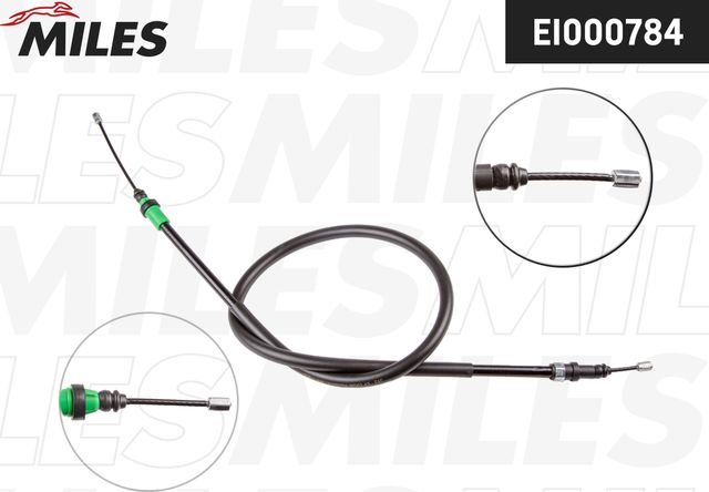 Трос ручника (тросик ручного тормоза) Miles задний правый/левый для Renault Laguna I 1993-2001. Артикул EI000784