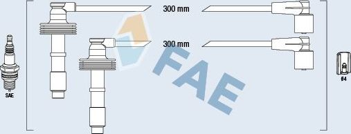 Высоковольтные провода (провода зажигания) (комплект) FAE для Volvo V40 I 1997-2004. Артикул 85481