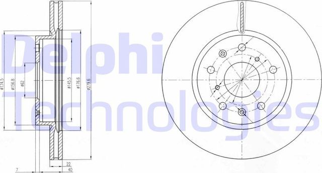 Тормозной диск Delphi передний для Suzuki SX4 I (Classic) 2006-2015. Артикул BG4093C