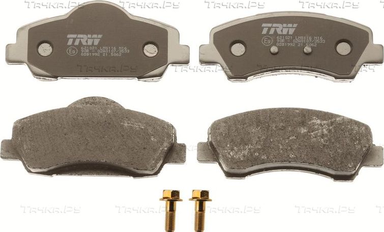 Тормозные колодки TRW COTEC передние для Peugeot 301 I 2012-2026. Артикул GDB1992