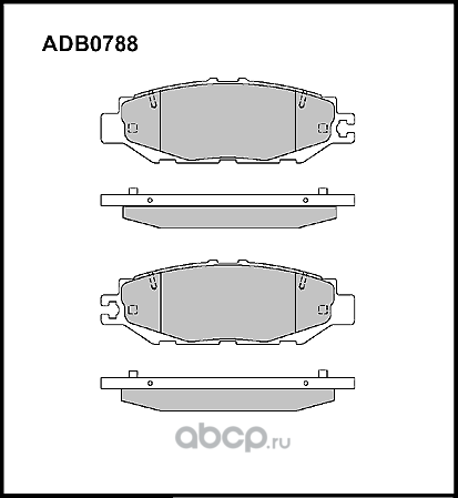 Колодки тормозные дисковые задние Allied Nippon ADB0788 Япония 1/16 компл Allied Nippon. Артикул ADB0788