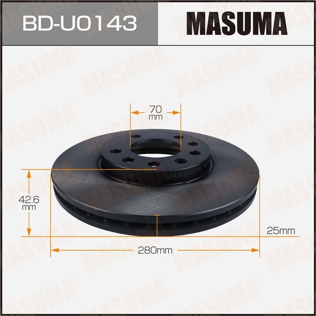 Диск тормозной MASUMA, front OPEL ASTRA-G 98-04 [уп.2] Masuma. Артикул BDU0143