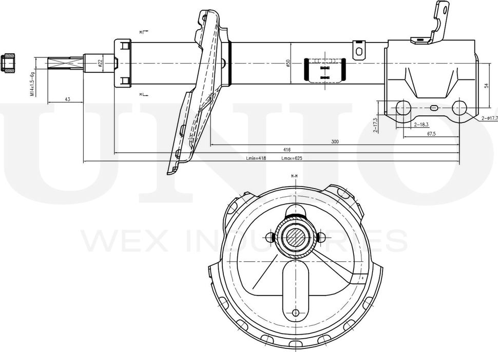 Амортизатор подвески (Unio). Артикул SAB-10215