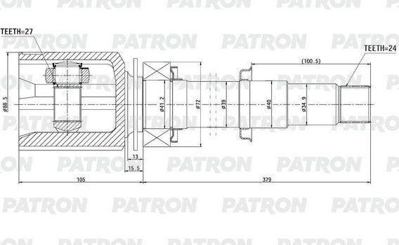 Шрус внутренний (граната) Patron. Артикул PCV2099