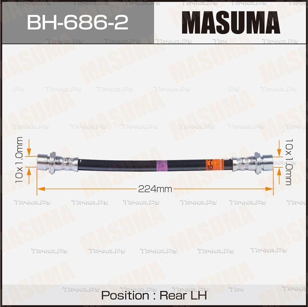 Тормозной шланг Masuma задний левый для Subaru Trezia 2011-2016. Артикул BH-686-2