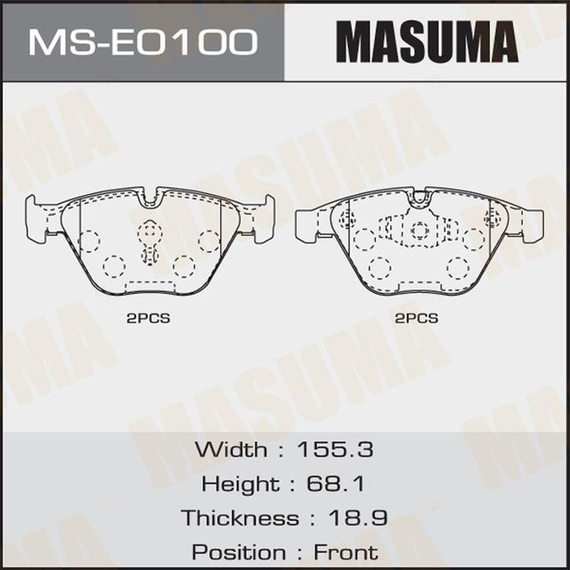 Тормозные колодки Masuma. Артикул MS-E0100