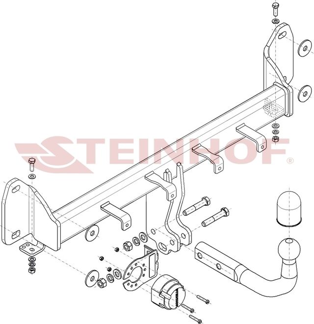 Фаркоп Steinhof для BMW X4 F26 2014-2018 Условно-съемное крепление шара. Артикул B-098