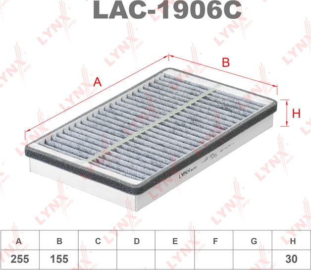 Салонный фильтр LYNXauto. Артикул LAC-1906C