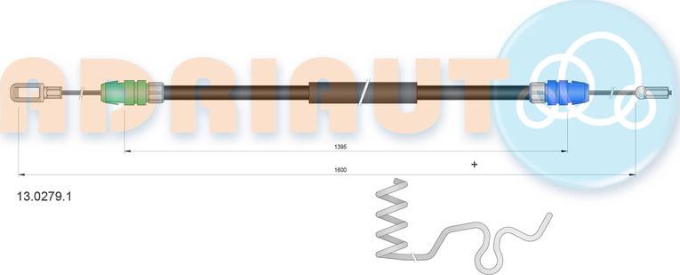 Трос ручника (тросик ручного тормоза) Adriauto. Артикул 13.0279.1
