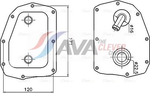 Радиатор масляный (маслоохладитель) для двигателя AVA (алюминий). Артикул MS3781