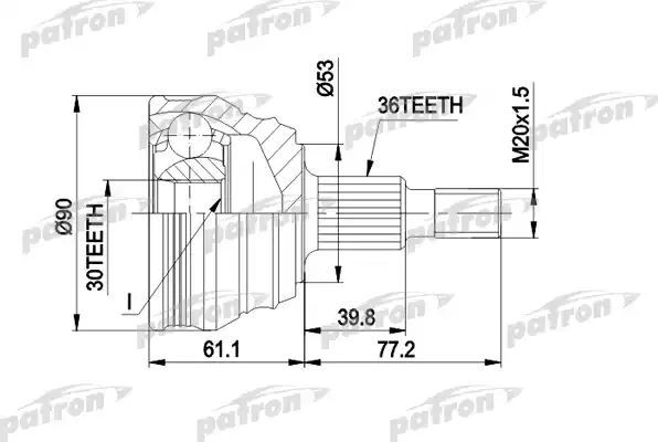 Шрус наружный (граната) Patron для Audi A3 I (8L) 1996-2003. Артикул PCV1189