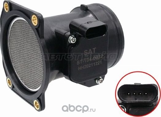Расходомер воздуха VW PASSAT 98-05/ SKODA OCTAVIA 97-11/ AUDI A4 98-07 SAT ST-194-0032 SAT. Артикул ST-194-0032