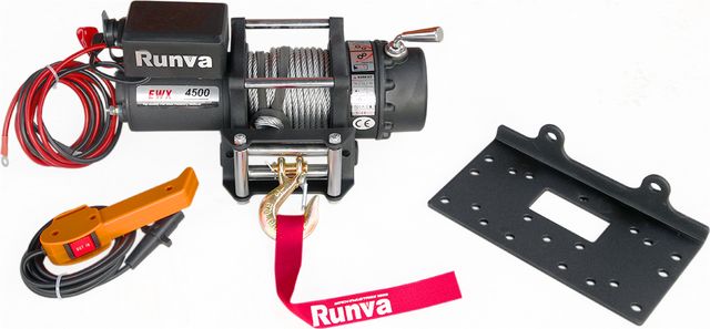 Лебёдка электрическая 12V Runva 4500 lbs 2040 кг для квадроцикла. Артикул EWX4500U