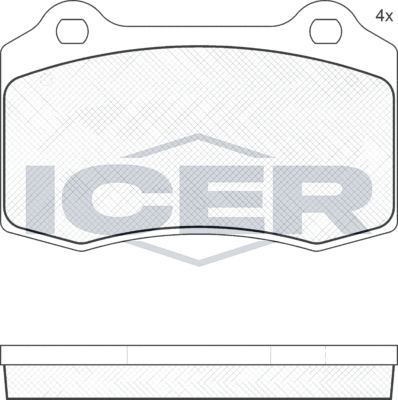 Тормозные колодки Icer задние для Volvo V70 II 2004-2007. Артикул 181447