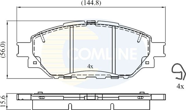 Тормозные колодки Comline Comline передние для Toyota Hilux VIII 2015-2026. Артикул CBP02305