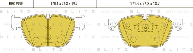 Колодки тормозные BMW X5 (E70) / X6 (E71) 08- перед. (Blitz). Артикул BB0399P