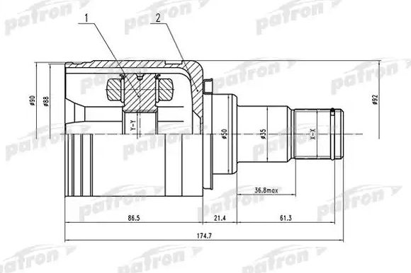 Шрус внутренний (граната) Patron. Артикул PCV1570