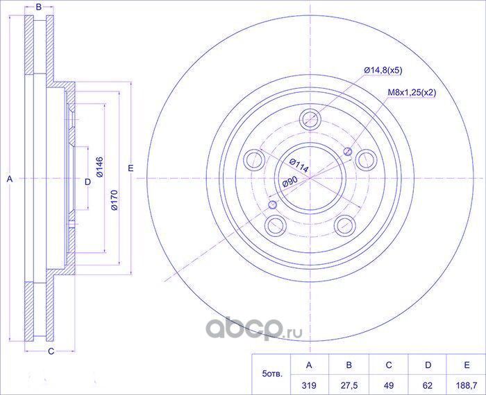 Диск тормозной (TI-Guar). Артикул TG4351248080