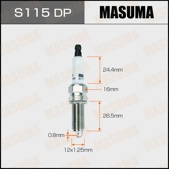 Свеча зажигания MASUMA DOUBLE PLATINUM (PLKR7A). Артикул S115DP
