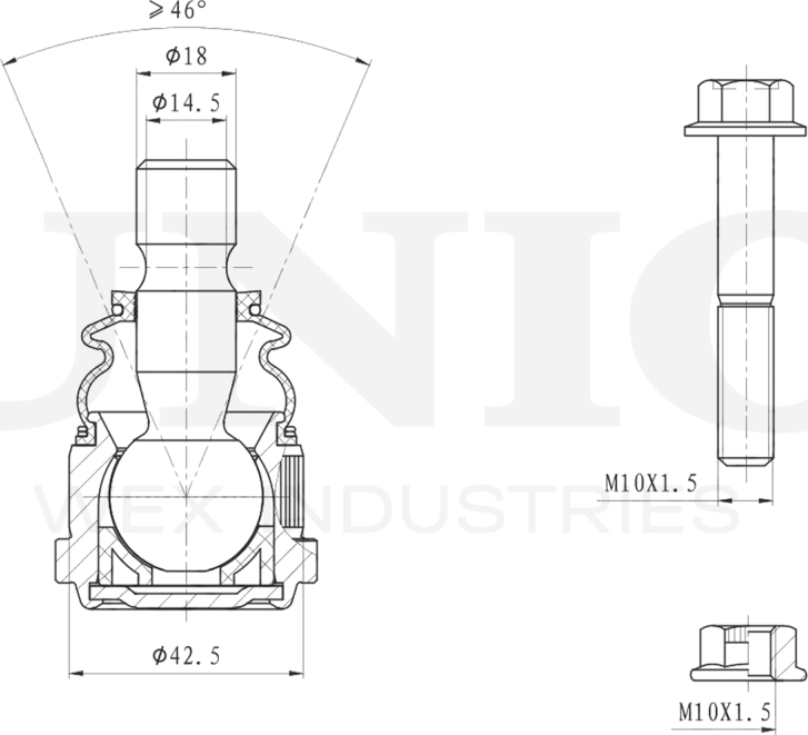 Опора шаровая (Unio). Артикул SSP-20106