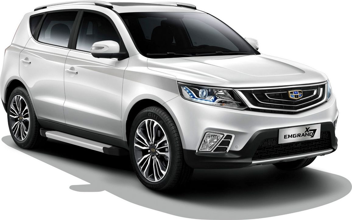 Пороги алюминиевые Rival Silver для Geely Emgrand X7 I рестайлинг 2018-2026. Артикул F173AL.1904.1