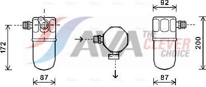 Осушитель кондиционера AVA (алюминий) для Opel Sintra 1996-1999. Артикул OLD563