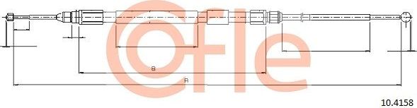 Трос ручника (тросик ручного тормоза) Cofle. Артикул 92.10.4158