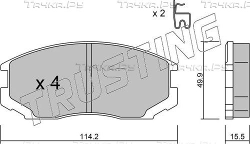 Тормозные колодки Trusting передние для Mitsubishi Colt V (CJ) 1996-2003. Артикул 230.1