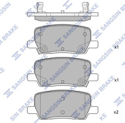 Тормозные колодки Sangsin Hi-Q. Артикул SP4480
