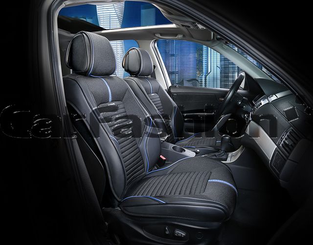 Накидки универсальные CarFashion Sector для авто, цвет Синий/Черный/Черный. Артикул 21905